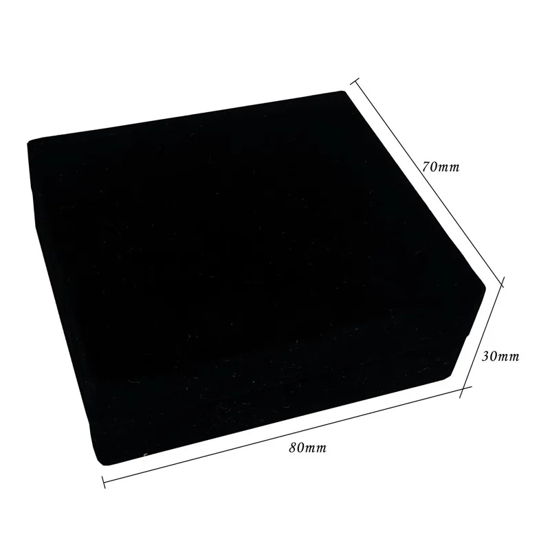 Wholesale Black Velvet Cufflinks Gift Box Men Shirt Cufflinks Gemelos Carrying Case Cuff Link Tie Clip Boxes 70x80mm
