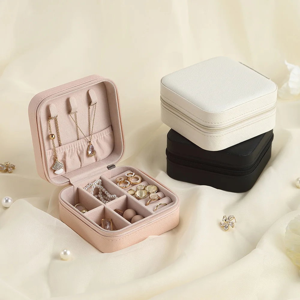 Jewelry Organizer Display Travel Jewelry Case Boxes Portable Jewelry Box Leather Storage Joyeros Organizador De Joyas
