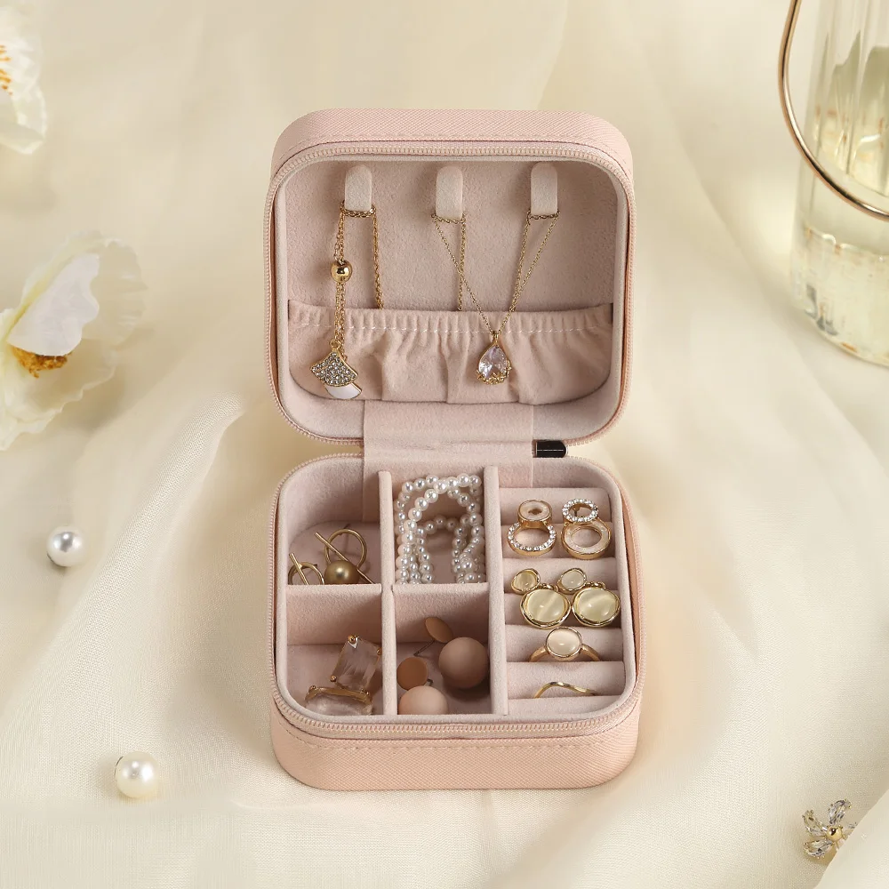 Jewelry Organizer Display Travel Jewelry Case Boxes Portable Jewelry Box Leather Storage Joyeros Organizador De Joyas