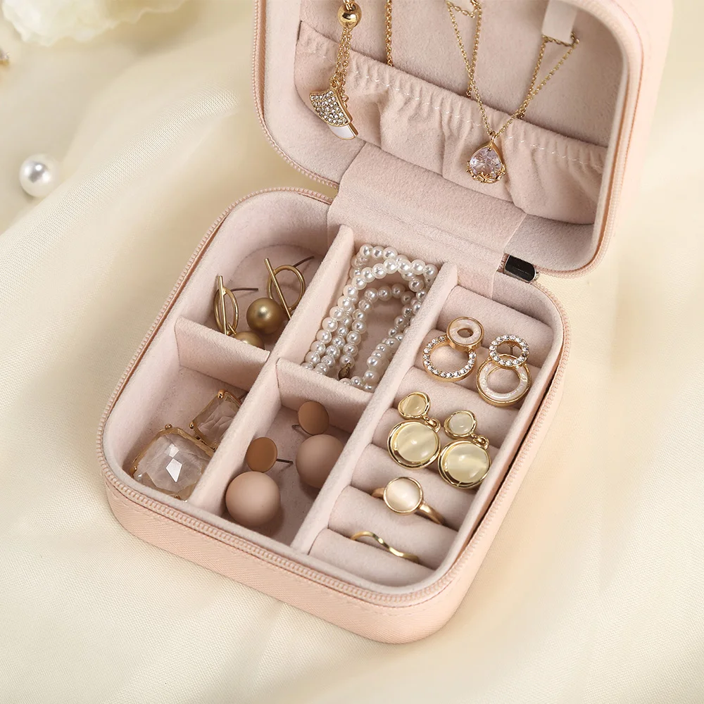 Jewelry Organizer Display Travel Jewelry Case Boxes Portable Jewelry Box Leather Storage Joyeros Organizador De Joyas