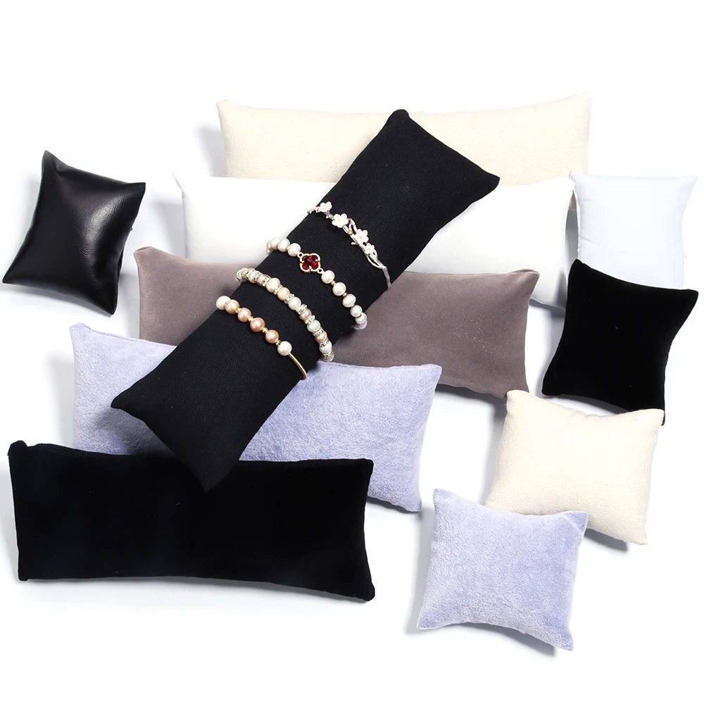 1Pcs Bracelet Watch Display Pillow Velvet Leather Jewelry Bangle Cushion Holder Show Organizer Pillow Supplies Wholesale
