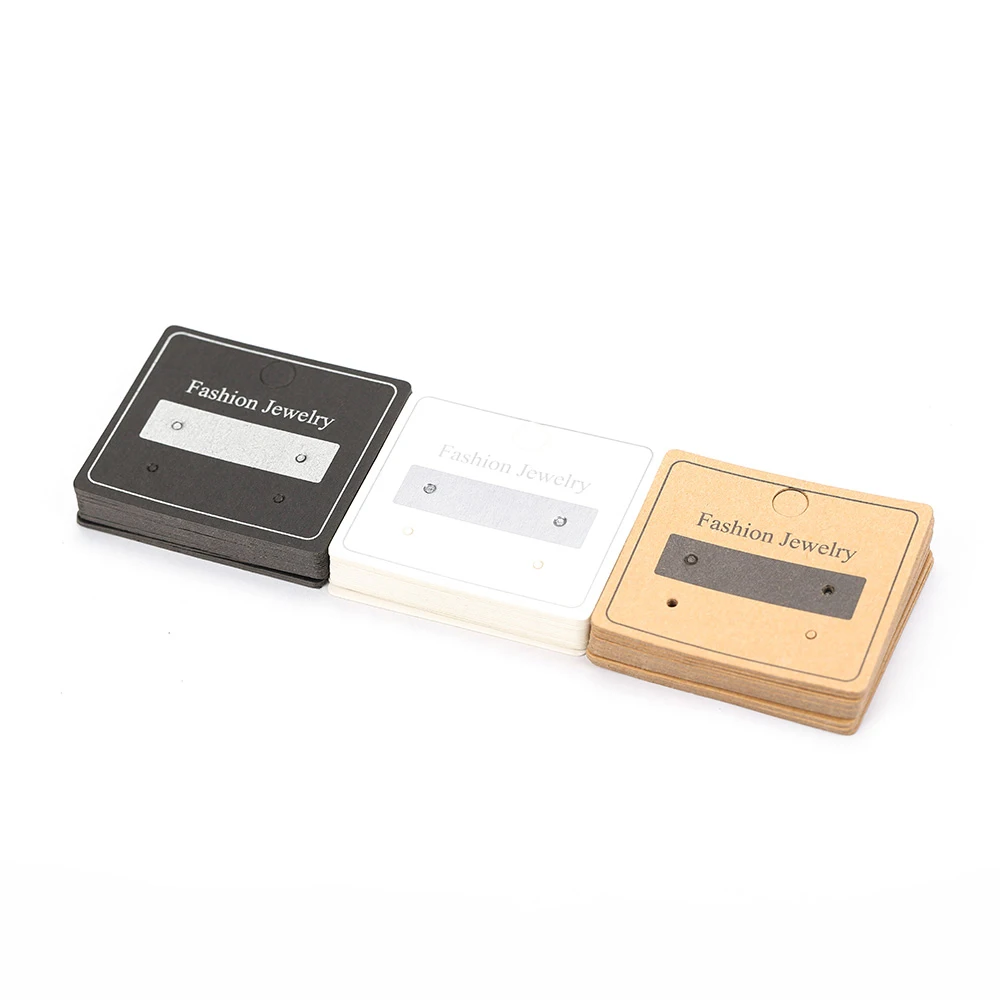 50pcs 4.7x4cm Earrings Display Card Kraft Paper Cards Packaging Hang Tag Ear Studs Cardboard Holder for Jewelry Sale Price Tag