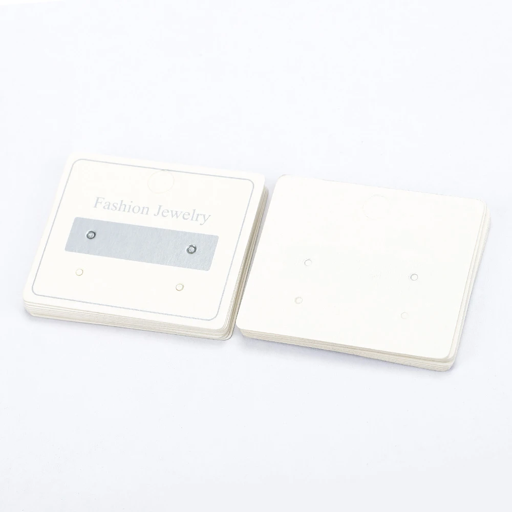 50pcs 4.7x4cm Earrings Display Card Kraft Paper Cards Packaging Hang Tag Ear Studs Cardboard Holder for Jewelry Sale Price Tag