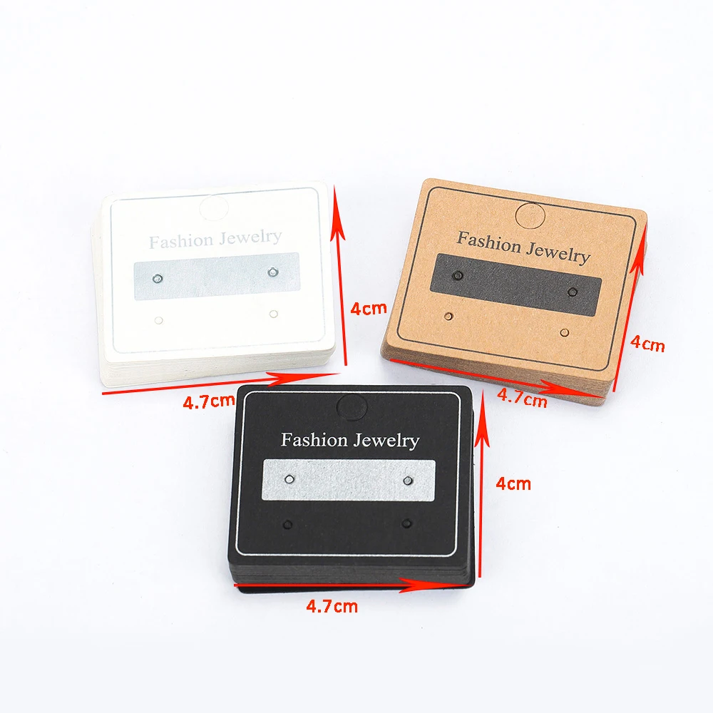 50pcs 4.7x4cm Earrings Display Card Kraft Paper Cards Packaging Hang Tag Ear Studs Cardboard Holder for Jewelry Sale Price Tag