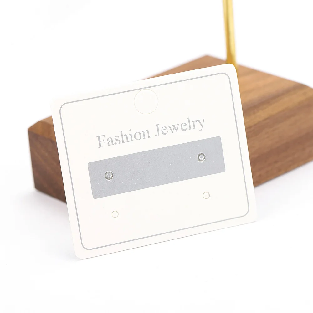 50pcs 4.7x4cm Earrings Display Card Kraft Paper Cards Packaging Hang Tag Ear Studs Cardboard Holder for Jewelry Sale Price Tag