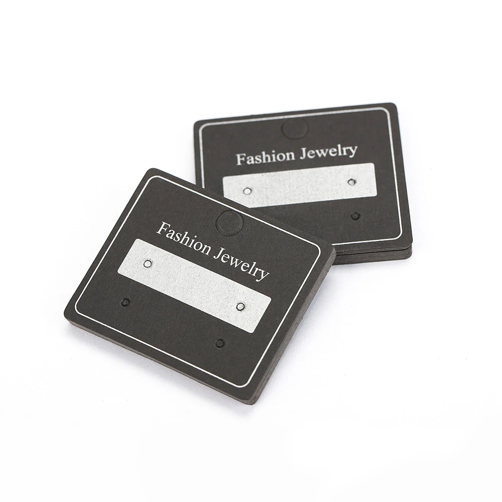 50pcs 4.7x4cm Earrings Display Card Kraft Paper Cards Packaging Hang Tag Ear Studs Cardboard Holder for Jewelry Sale Price Tag