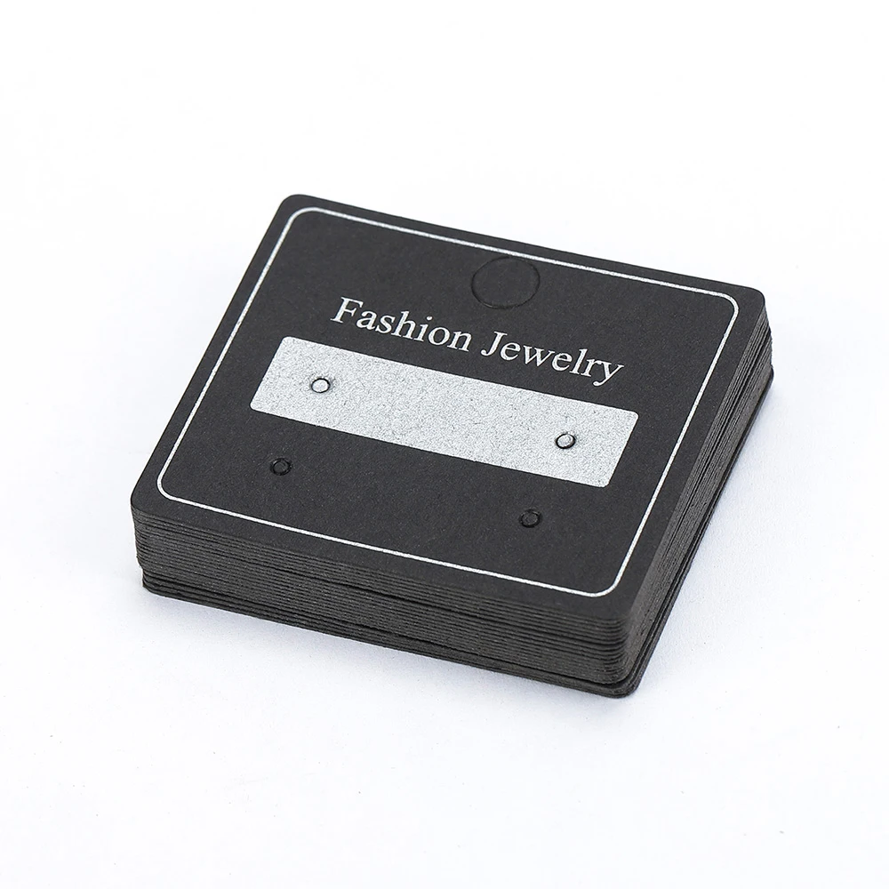 50pcs 4.7x4cm Earrings Display Card Kraft Paper Cards Packaging Hang Tag Ear Studs Cardboard Holder for Jewelry Sale Price Tag