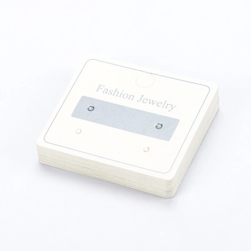 50pcs 4.7x4cm Earrings Display Card Kraft Paper Cards Packaging Hang Tag Ear Studs Cardboard Holder for Jewelry Sale Price Tag
