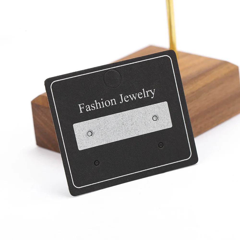 50pcs 4.7x4cm Earrings Display Card Kraft Paper Cards Packaging Hang Tag Ear Studs Cardboard Holder for Jewelry Sale Price Tag