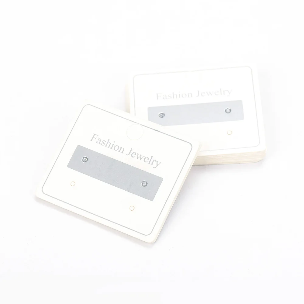 50pcs 4.7x4cm Earrings Display Card Kraft Paper Cards Packaging Hang Tag Ear Studs Cardboard Holder for Jewelry Sale Price Tag