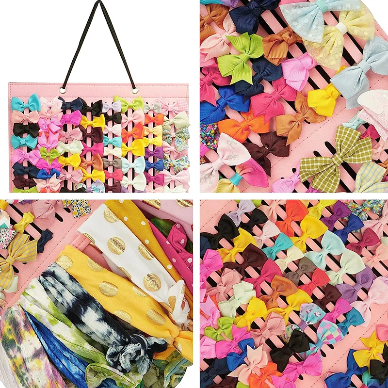 Hair Bows Organizer Large Capacity Headband Holder Wall Hanging Hair Clip Storage Hanger Space Saving Hair Girls Room Decoration