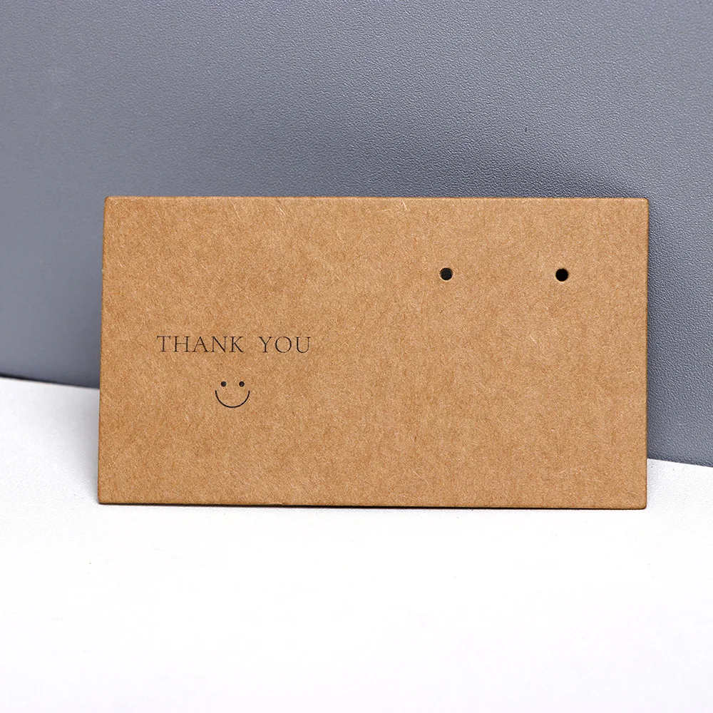 50PCS 8.9X5CM Stud Earrings Holder Thank You Cards For Small Business Jewelry Display Cardboard DIY Packages Wholesale Supplies