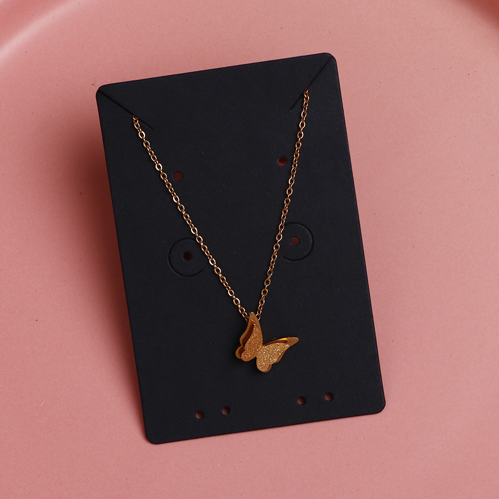50PCS 6x9cm Black Necklace Display Cards For Earrings Sets Blank Jewelry Holder Cardboard Small Businesses Packaging Supplies