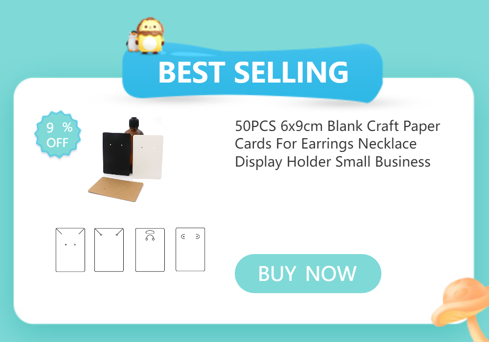 50PCS 6x9cm Black Necklace Display Cards For Earrings Sets Blank Jewelry Holder Cardboard Small Businesses Packaging Supplies
