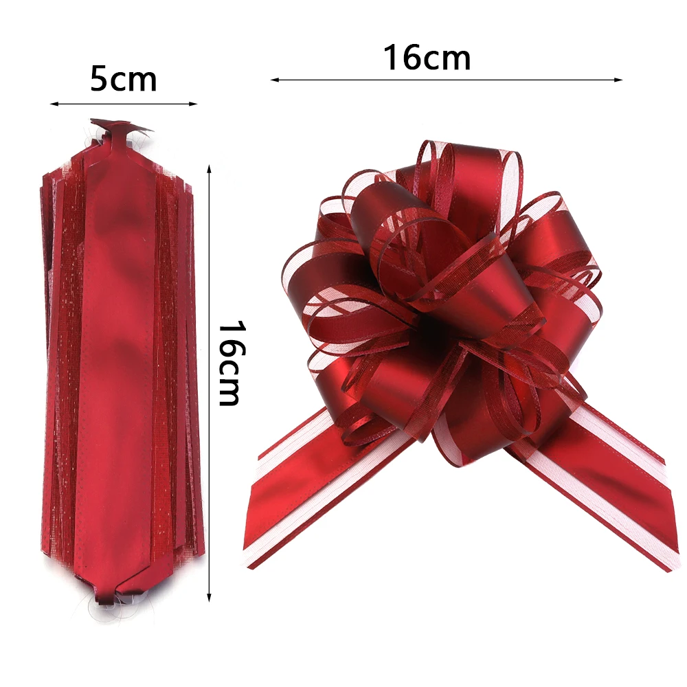 2Pcs/Lot Colorful Large Snow Yarn Hand Pull Flower Ribbon Pull Flower Ball For Wedding Christmas Party Decoration Gift Wrapping