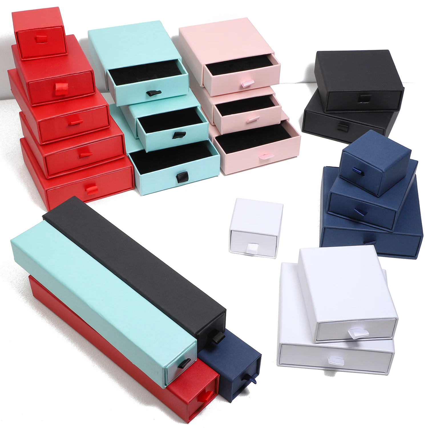 1pcs Kraft Paper Drawer Jewelry Packaging Box Greeting Card Necklace Bracelet Gift Display Case Boxes Cardboard Jewelry Storage
