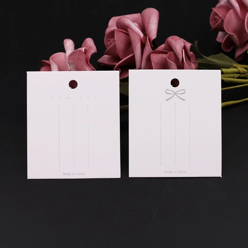 50pcs White Packing Paper Cards Hairclips Hairpin Display Card for DIY Girls Hair Jewelry Display Packaging Card Retail Tag
