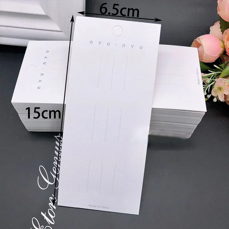 50pcs White Packing Paper Cards Hairclips Hairpin Display Card for DIY Girls Hair Jewelry Display Packaging Card Retail Tag