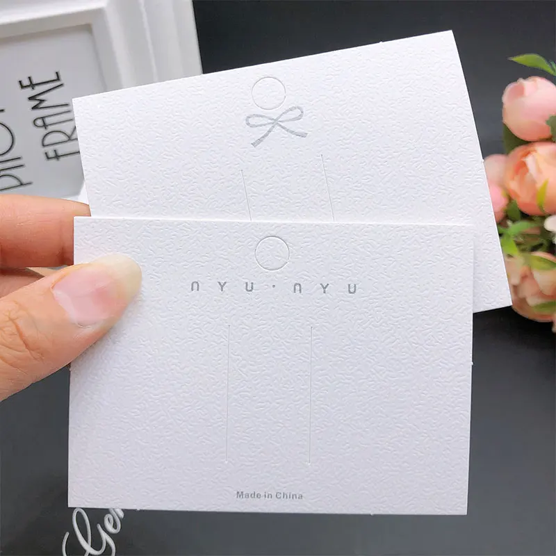 50pcs White Packing Paper Cards Hairclips Hairpin Display Card for DIY Girls Hair Jewelry Display Packaging Card Retail Tag
