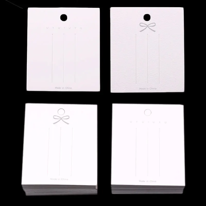 50pcs White Packing Paper Cards Hairclips Hairpin Display Card for DIY Girls Hair Jewelry Display Packaging Card Retail Tag