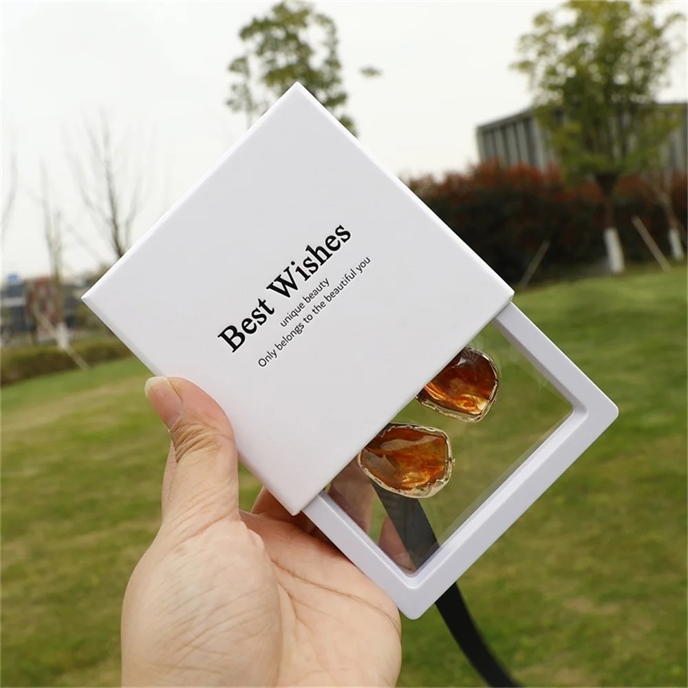 PE Film Jewelry Storage Box Travel Earrings Ring Bracelet Organizer Gift Box Paper Drawer Anti-oxidation Jewelry Packaging Box
