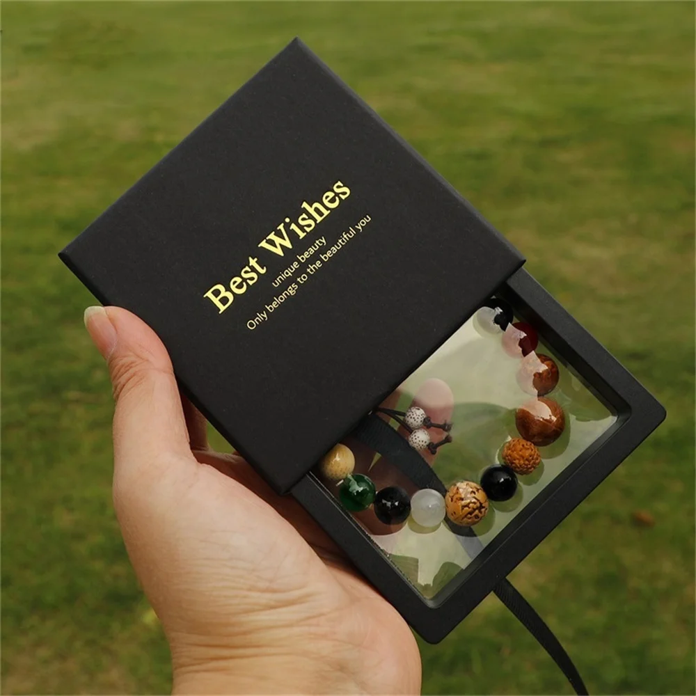 PE Film Jewelry Storage Box Travel Earrings Ring Bracelet Organizer Gift Box Paper Drawer Anti-oxidation Jewelry Packaging Box