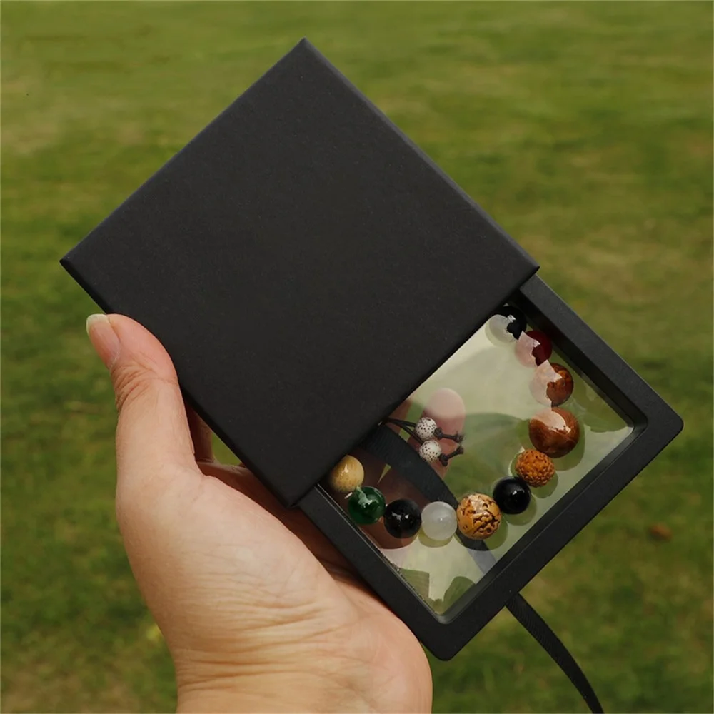 PE Film Jewelry Storage Box Travel Earrings Ring Bracelet Organizer Gift Box Paper Drawer Anti-oxidation Jewelry Packaging Box