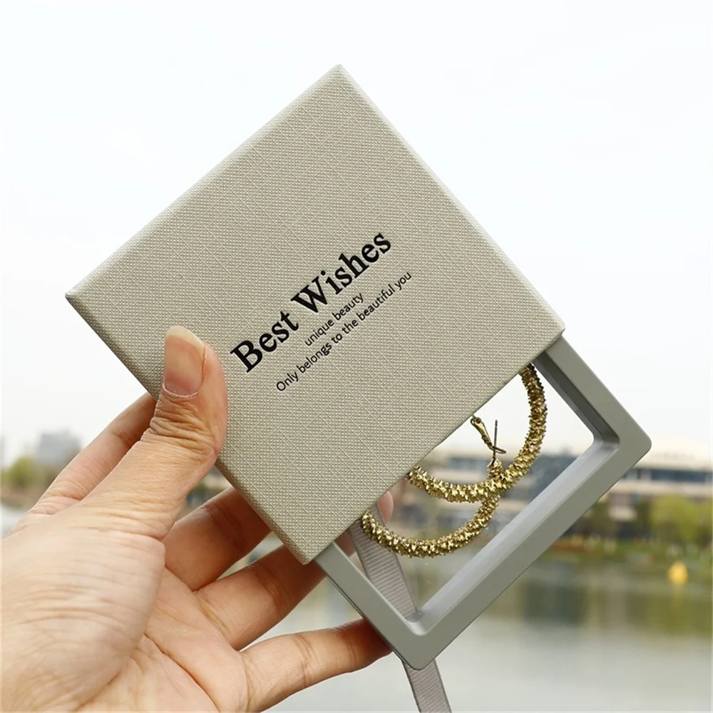 PE Film Jewelry Storage Box Travel Earrings Ring Bracelet Organizer Gift Box Paper Drawer Anti-oxidation Jewelry Packaging Box