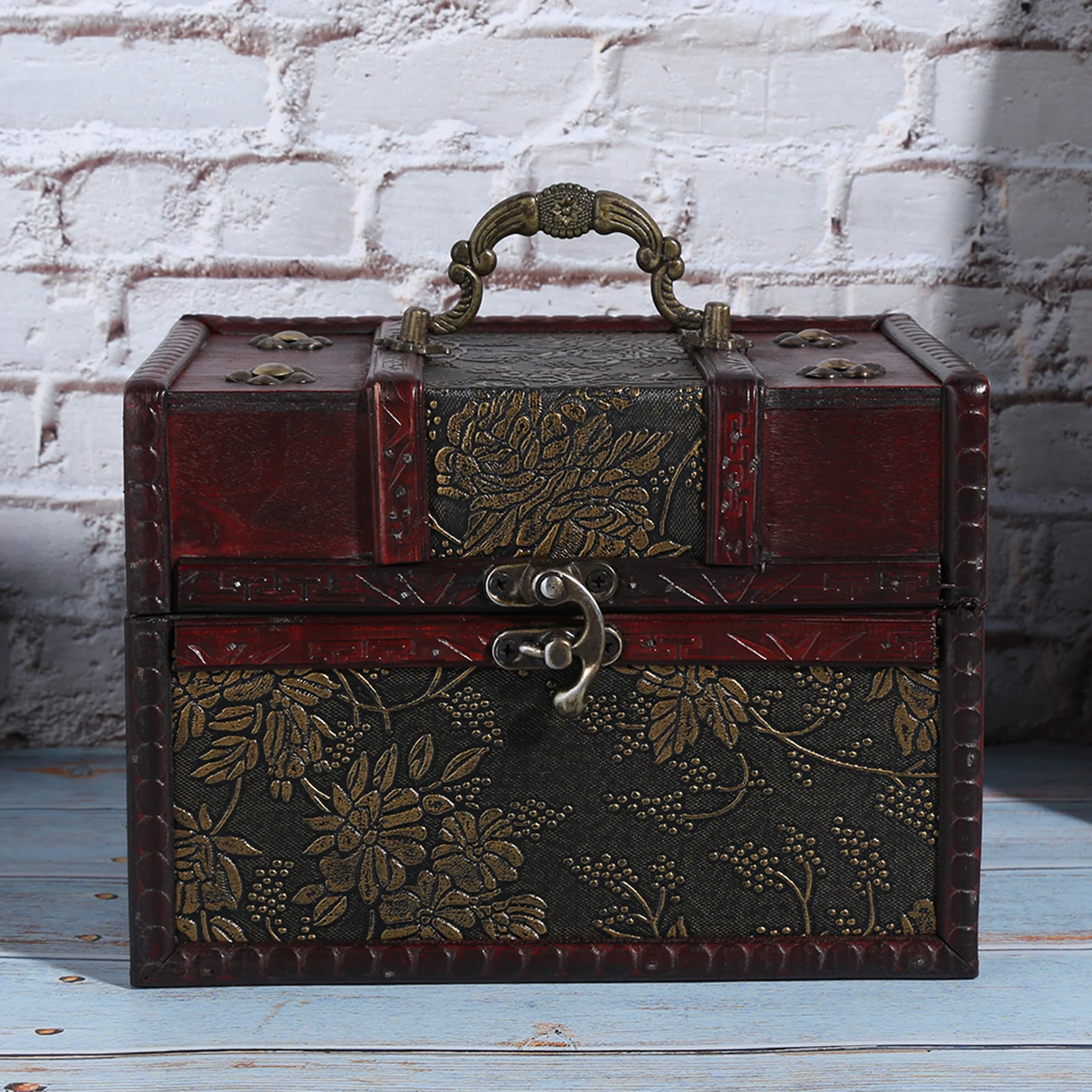 Vintage Jewelry Box Organizer Wooden Retro European Style Antique Trinkets Sundries Box Jewelry Storage Case Mother's Day Gift
