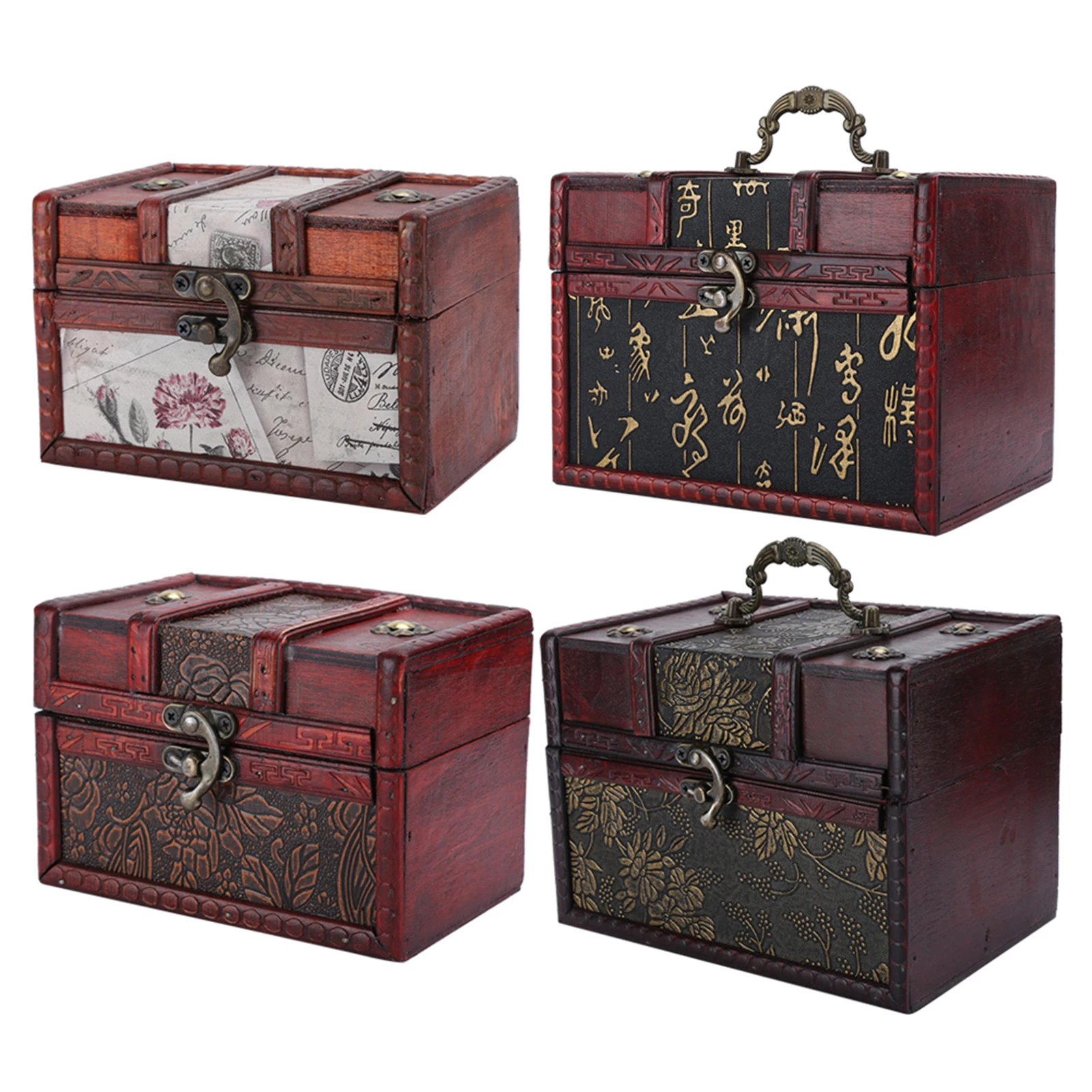 Vintage Jewelry Box Organizer Wooden Retro European Style Antique Trinkets Sundries Box Jewelry Storage Case Mother's Day Gift