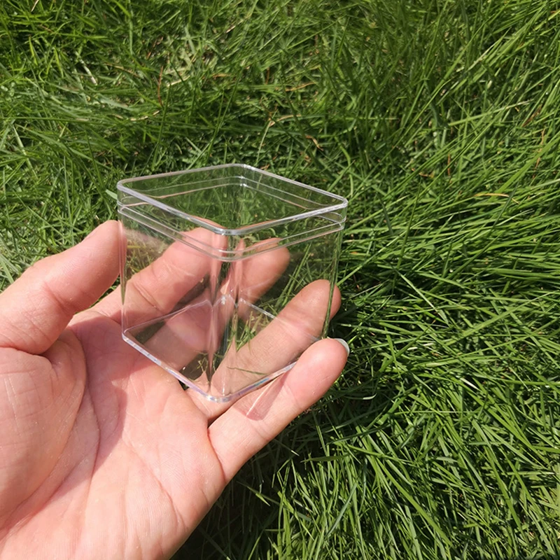 10pcs Transparent Plastic Box 5.5*5.5*5.5cm fit Hair Clip Hairpin Storage Organizer Collection Jewelry Case Container Wholesale
