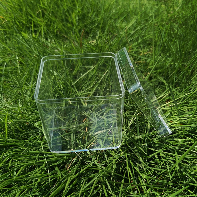10pcs Transparent Plastic Box 5.5*5.5*5.5cm fit Hair Clip Hairpin Storage Organizer Collection Jewelry Case Container Wholesale