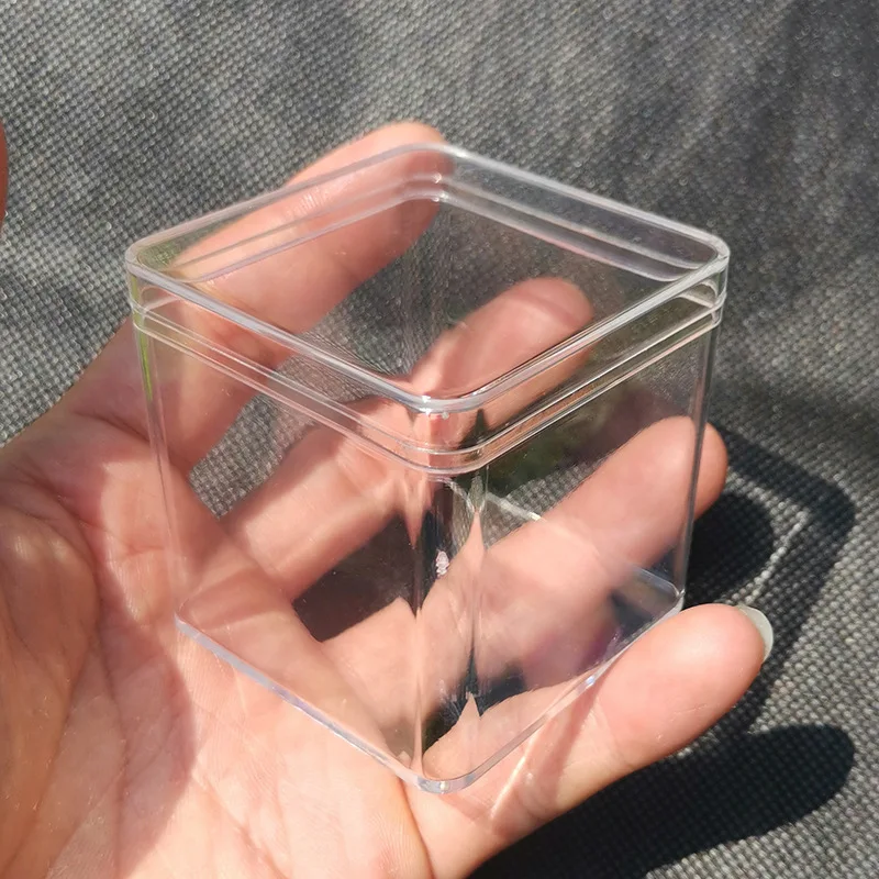 10pcs Transparent Plastic Box 5.5*5.5*5.5cm fit Hair Clip Hairpin Storage Organizer Collection Jewelry Case Container Wholesale