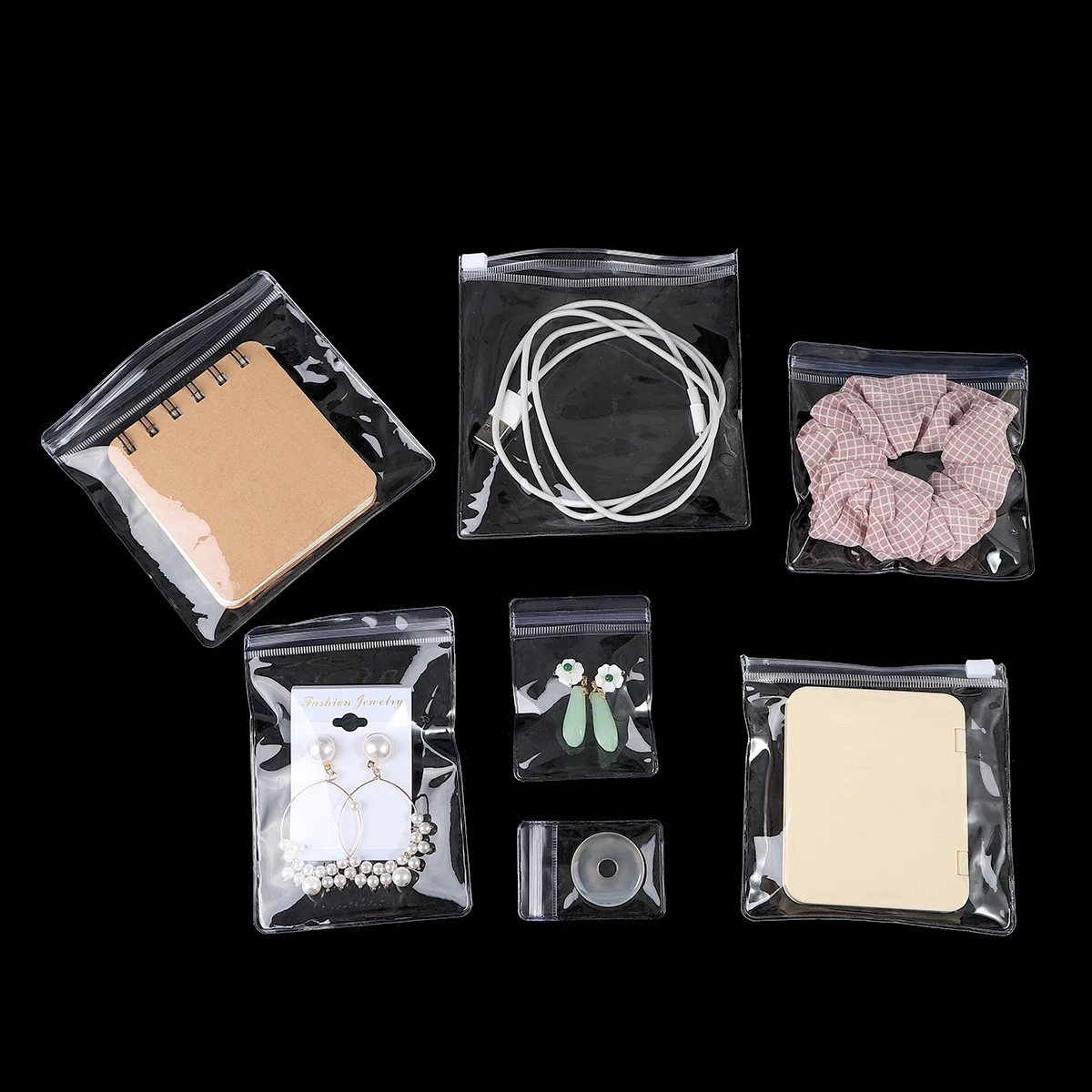 50/150pcs Jewelry Organizer Pouch Bags Transparent PVC Anti-Oxidation Earring Pendant Necklace Bracelet Storage Holder Bags