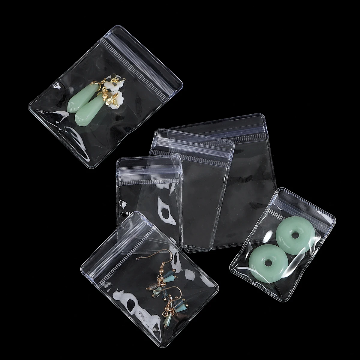 50/150pcs Jewelry Organizer Pouch Bags Transparent PVC Anti-Oxidation Earring Pendant Necklace Bracelet Storage Holder Bags