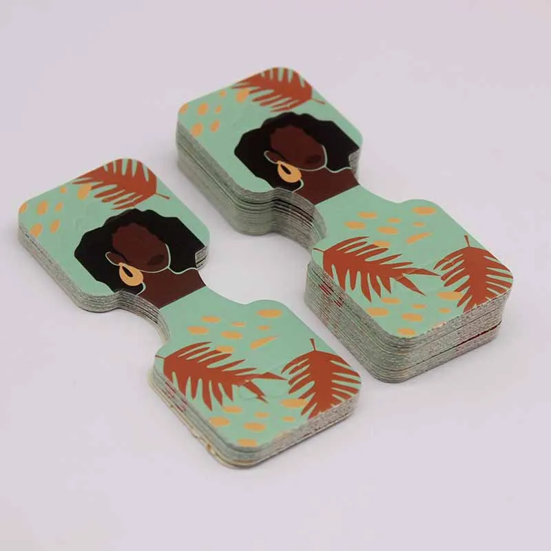 50PCS Jewelry Necklace Headband Display Cards 9.5x3CM Foldable Plant Girls Retail Packing Handmade Price Hang Tags DIY Findings