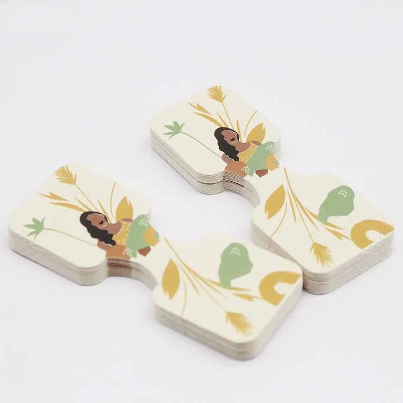 50PCS Jewelry Necklace Headband Display Cards 9.5x3CM Foldable Plant Girls Retail Packing Handmade Price Hang Tags DIY Findings