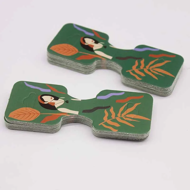50PCS Jewelry Necklace Headband Display Cards 9.5x3CM Foldable Plant Girls Retail Packing Handmade Price Hang Tags DIY Findings
