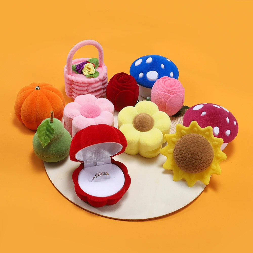 1 Pcs Exquisite Velvet Jewelry Box Container Wedding Ring Box for Earrings Necklace Bracelet Display Gift Box Holder