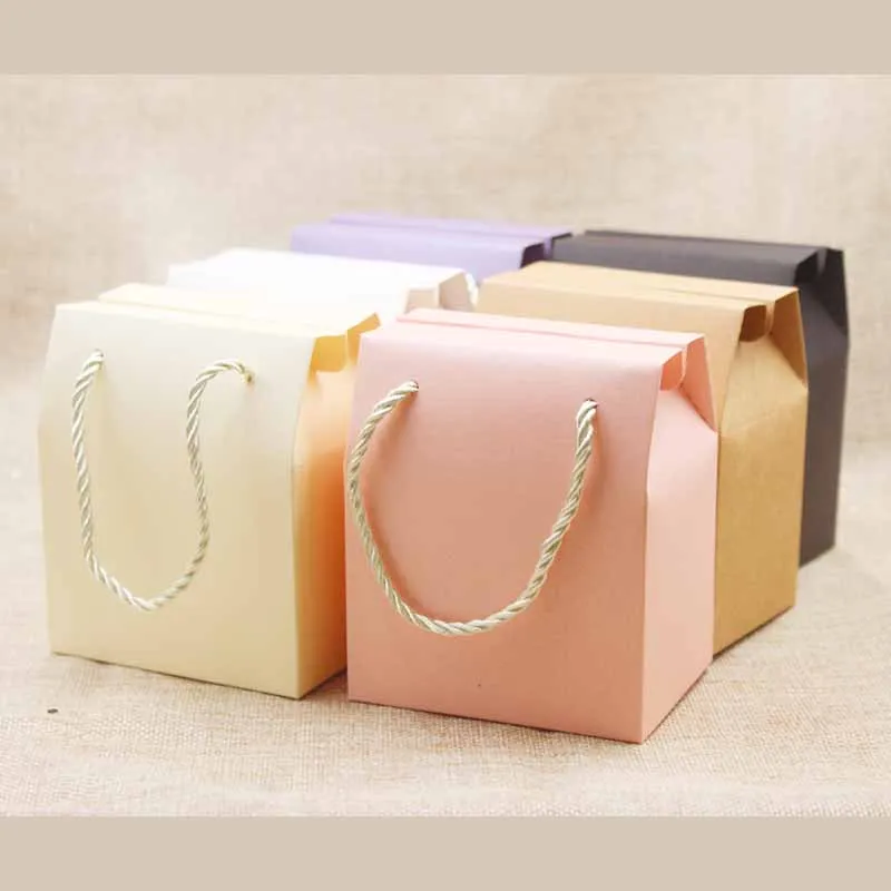ZerongE Jewelry 10PC DIY THANK YOU Gifts Packag Vintage Kraft Flower Gifts Box Packaging for Wedding Home Party Suppiles