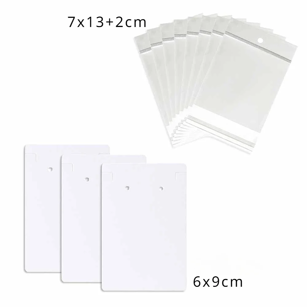 50 Pcs 6x9cm White Cardboards Display Cards Hold for Necklaces Earrings Jewelry Packaging Bags Available Wholesale Supplier
