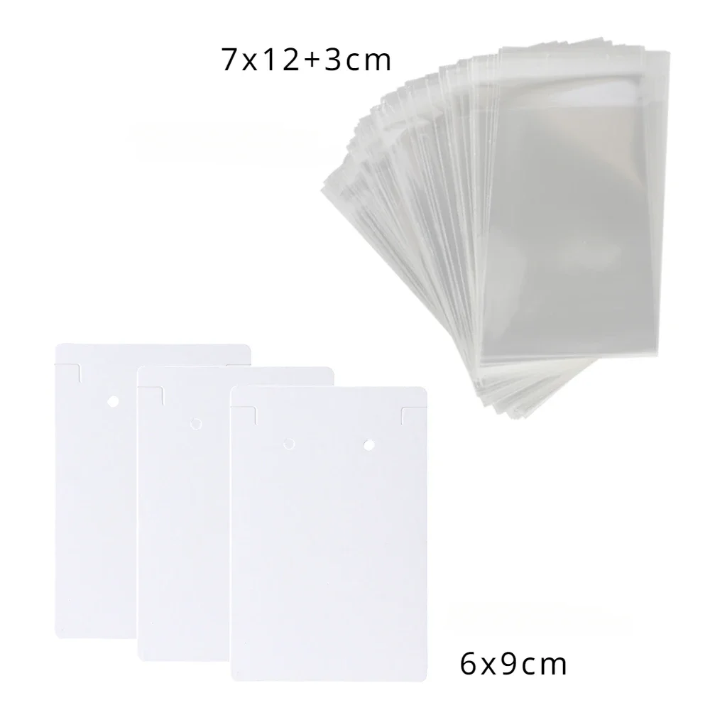 50 Pcs 6x9cm White Cardboards Display Cards Hold for Necklaces Earrings Jewelry Packaging Bags Available Wholesale Supplier