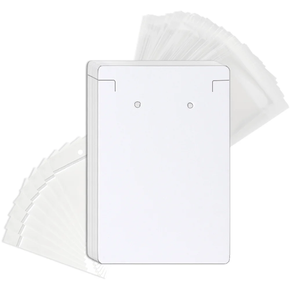 50 Pcs 6x9cm White Cardboards Display Cards Hold for Necklaces Earrings Jewelry Packaging Bags Available Wholesale Supplier