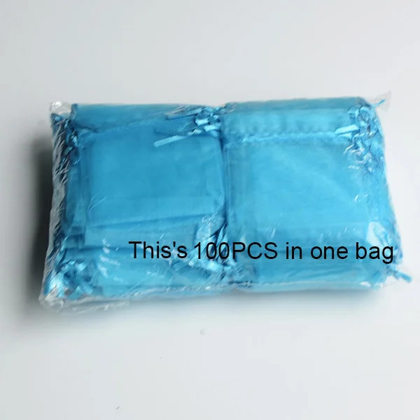 100pcs/lot 24 Colors Jewelry Bag Organza Gift Bags For Jewelry Packaging Bags Wedding Gift Storage Drawstring Pouches Wholesale