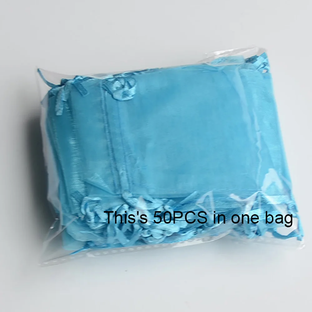 100pcs/lot 24 Colors Jewelry Bag Organza Gift Bags For Jewelry Packaging Bags Wedding Gift Storage Drawstring Pouches Wholesale