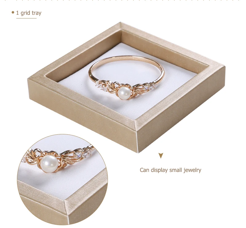 Jewelry Props Ring Necklace Display Tray Bracelet Earring Holder Exhibitor Jewelry Tray Bangle Rack Leather Jewelry Organizer
