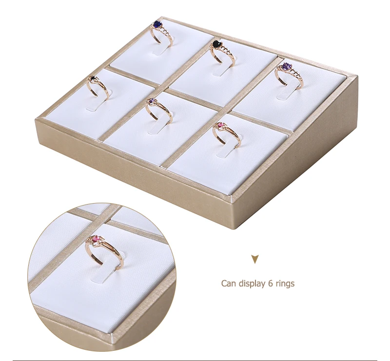 Jewelry Props Ring Necklace Display Tray Bracelet Earring Holder Exhibitor Jewelry Tray Bangle Rack Leather Jewelry Organizer