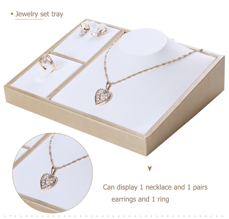 Jewelry Props Ring Necklace Display Tray Bracelet Earring Holder Exhibitor Jewelry Tray Bangle Rack Leather Jewelry Organizer