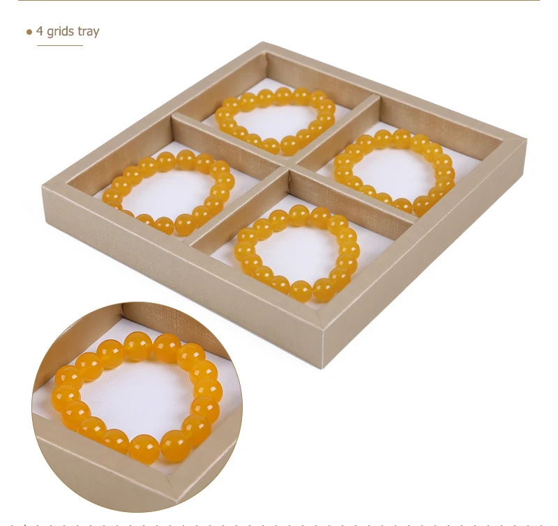 Jewelry Props Ring Necklace Display Tray Bracelet Earring Holder Exhibitor Jewelry Tray Bangle Rack Leather Jewelry Organizer