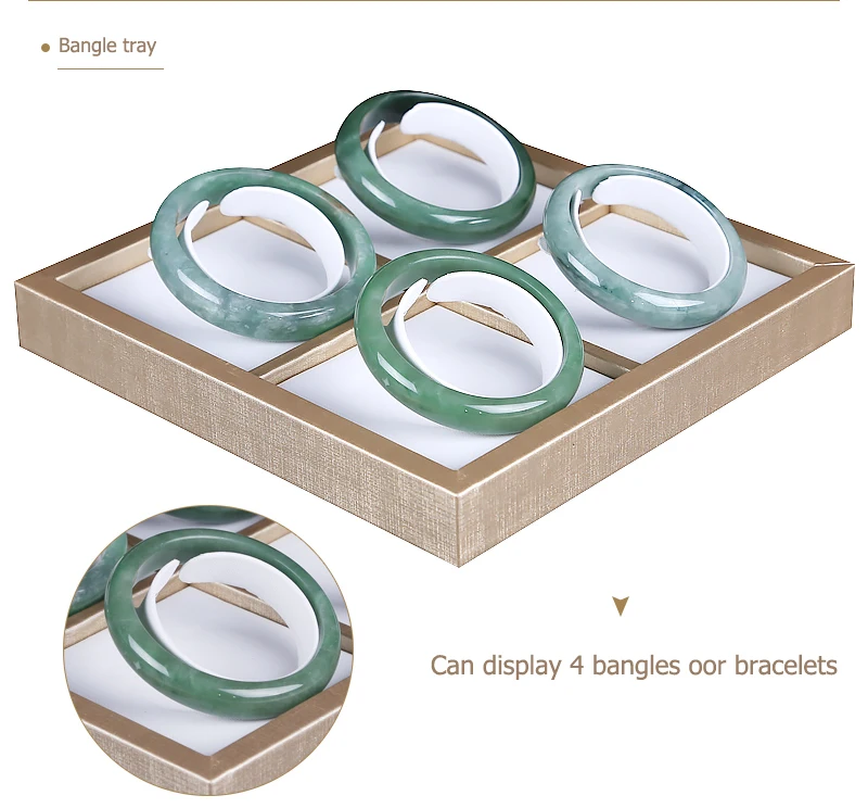 Jewelry Props Ring Necklace Display Tray Bracelet Earring Holder Exhibitor Jewelry Tray Bangle Rack Leather Jewelry Organizer
